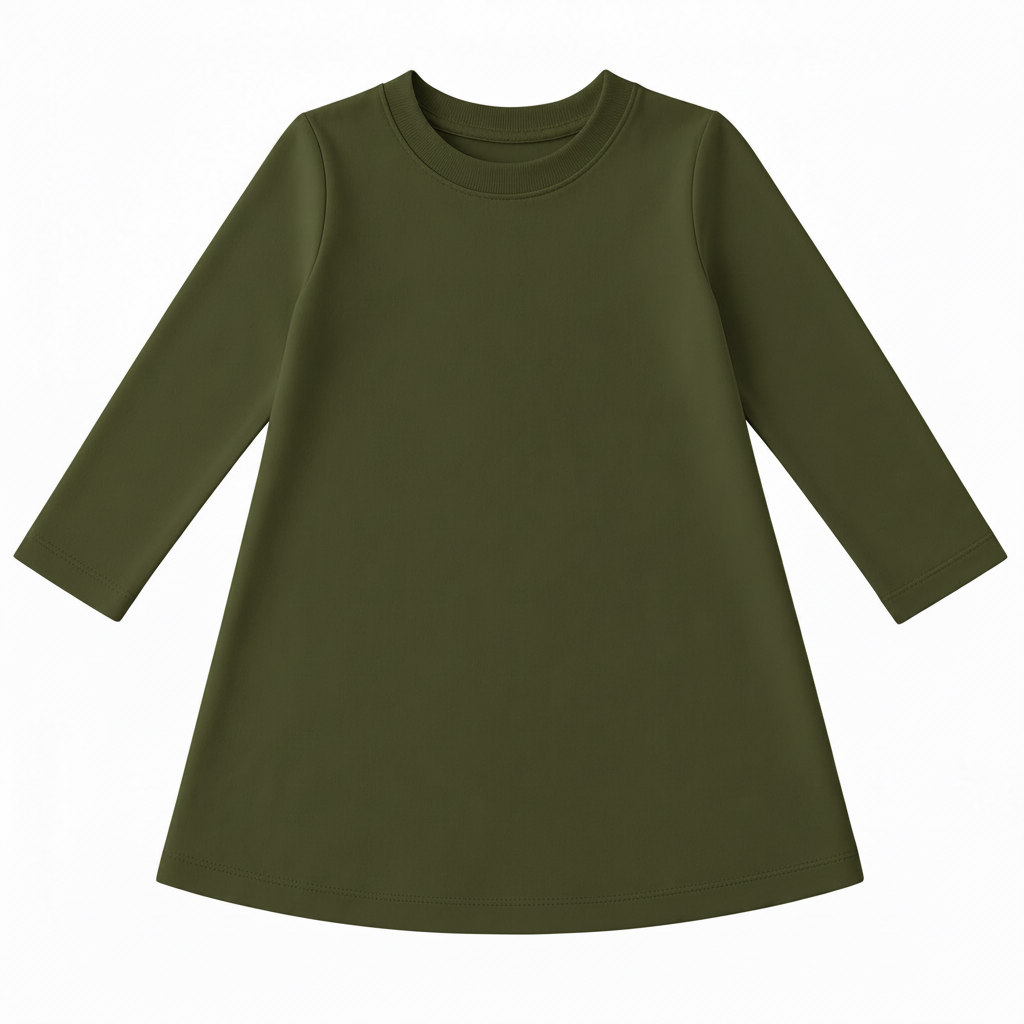 Olive Long-Sleeve Tee Dress