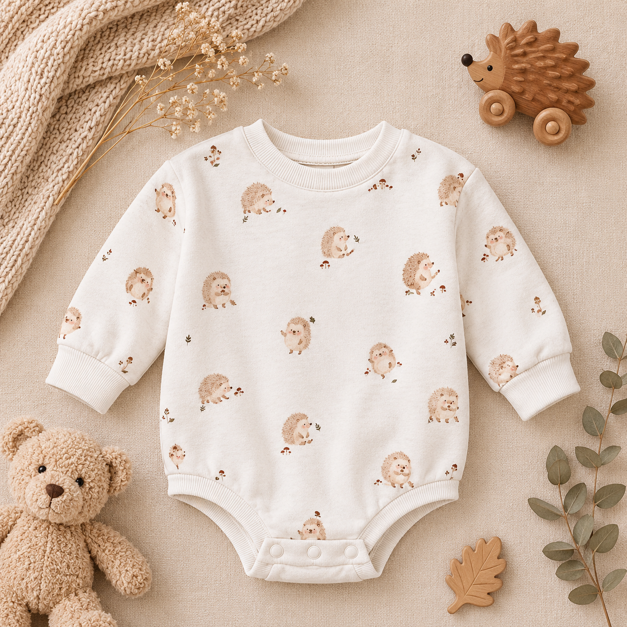 Happy Hedgehogs Sweater Romper