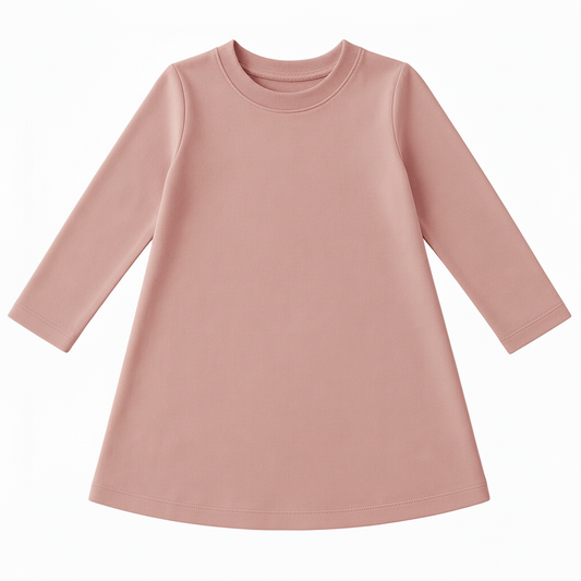 Dusty Pink Long-Sleeve Tee Dress