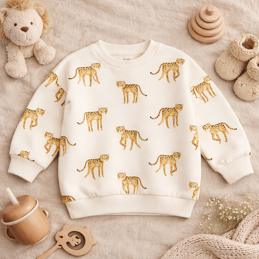 Playful Cheetah Oversized Sweater