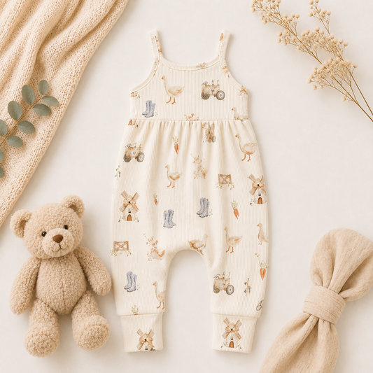 Farm Friends Slip-On Romper