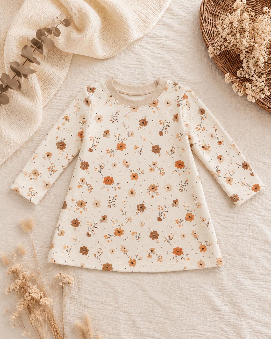 Harvest Bloom Long-Sleeve Tee Dress