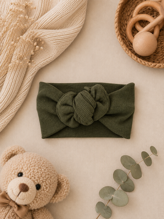 Olive Chunky Knot Headband