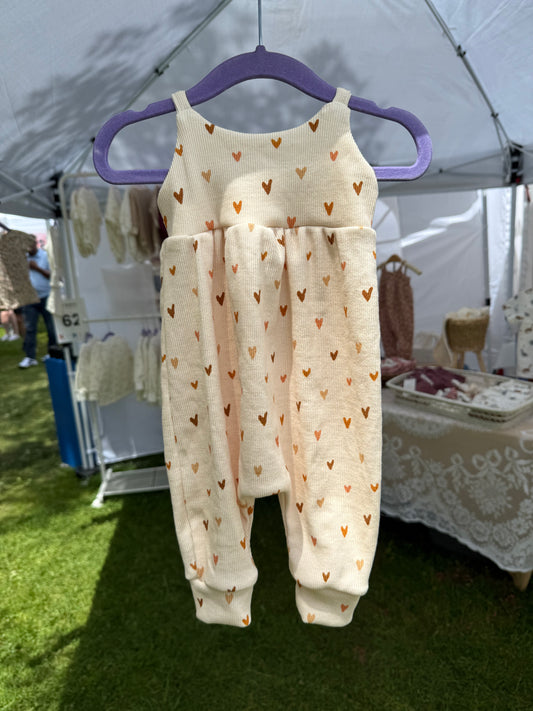Brown hearts Slip-on Romper