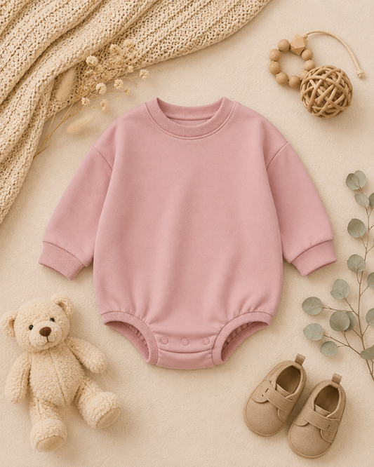 Dusty Pink Sweater Romper