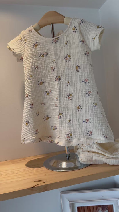 The Breezy Play Dress - Beige Flowers